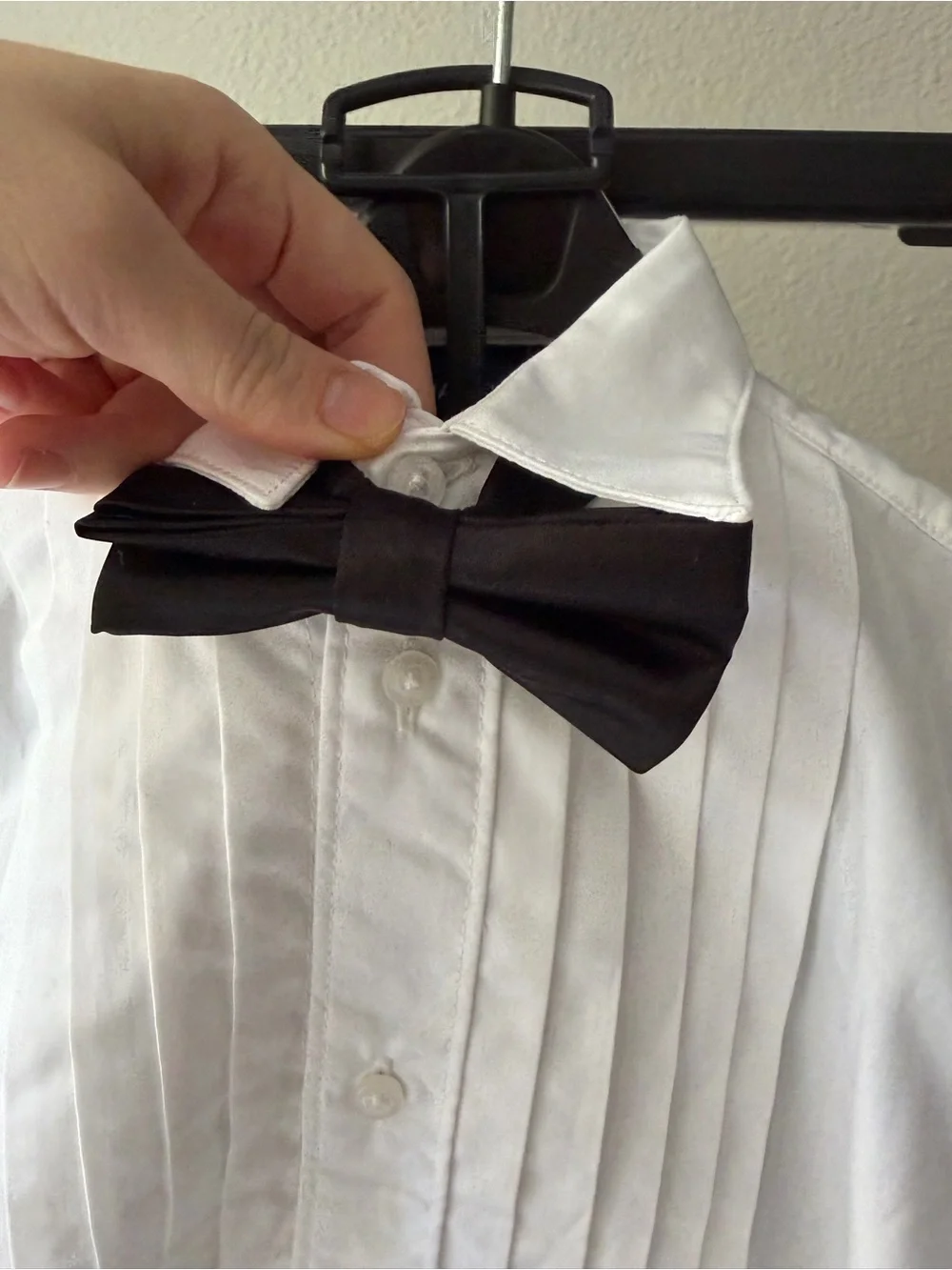 Nautica 3-Pcs Set Pleated Dress Shirt with Black Bow Tie and Navy Formal Pants 4